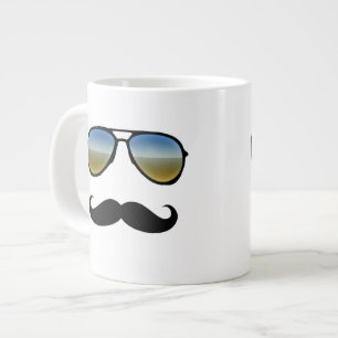 Tasse Géante Drôle Lunettes de soleil Retro avec Moustache