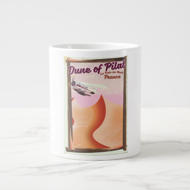 Tasse Géante Dune de Pilat, Dunes affiche de voyage France vint (Devant)