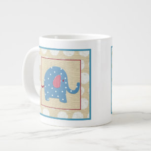 Tasse Géante Eléphant bleu avec Pois blancs