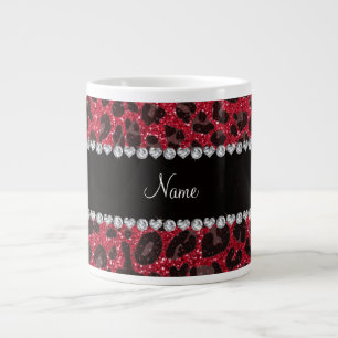 Tasse Géante Empreinte de léopard d'parties scintillant rouge C