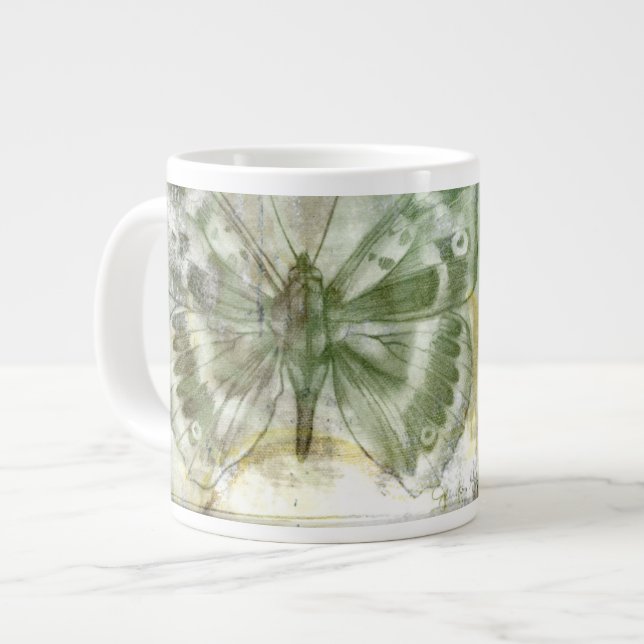Tasse Géante Entrée de papillon vert avec porte en fer (Devant gauche)