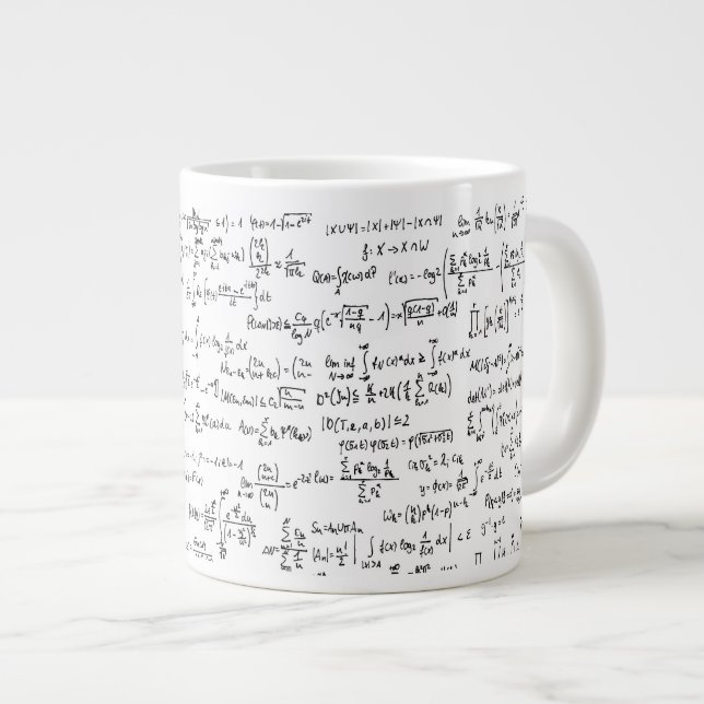 Tasse Géante Équations mathématiques écrites à la main // (Devant droit)