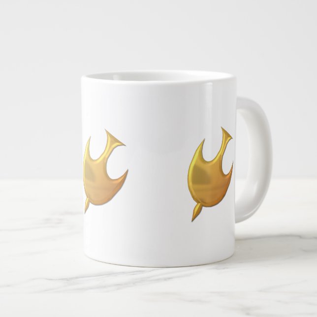 Tasse Géante Esprit Saint "3-D" d'or (Devant droit)