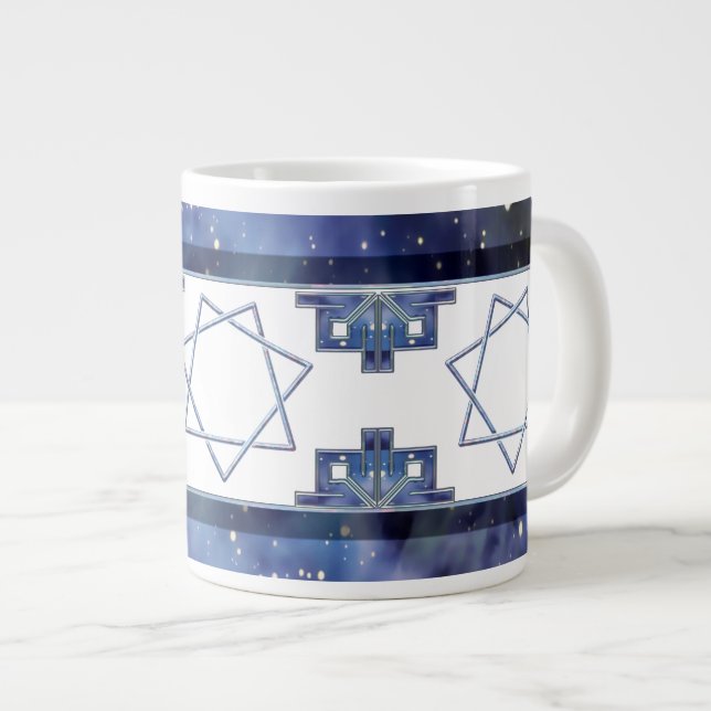 Tasse Géante Étoile bleue Septagram (Devant droit)