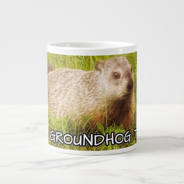 Tasse Géante Étreignez un groundhog attaquent aujourd'hui (Devant)