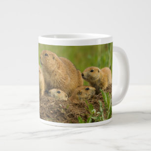 Tasse Géante Famille de chiens de prairie sur un terrier