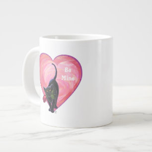 Tasse Géante Fête de la Saint-Valentin au chat noir