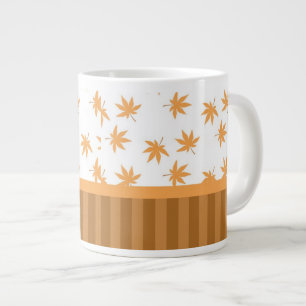 Tasse Géante Feuilles de érable graphiques jaunes d'automne, cl
