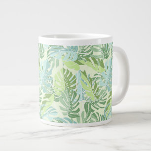 Tasse Géante Feuilles du Pastel Tropical Palm