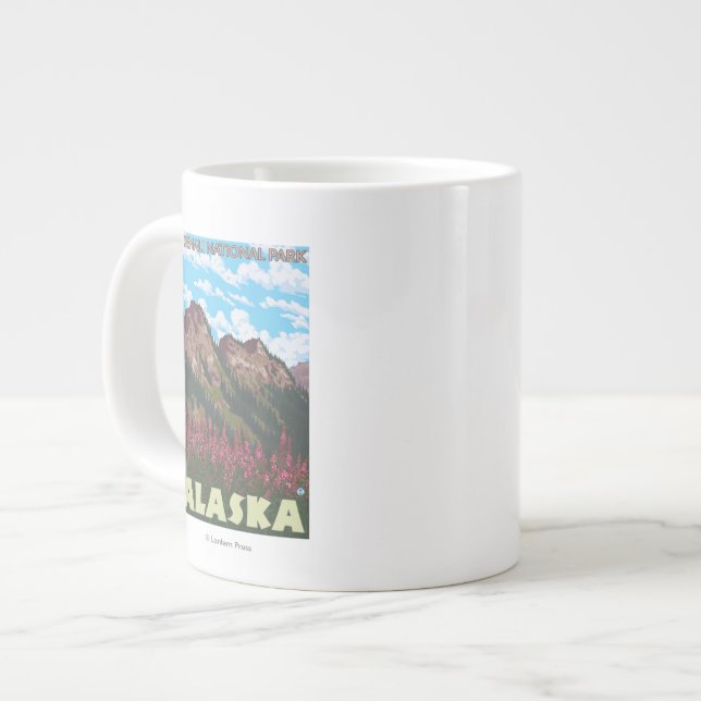 Tasse Géante Fireweed & Mountains - Denali Nat'l Park, (Devant gauche)