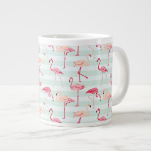 Tasse Géante Flamants roses Rétro Sur Les Grilles De Monnaie