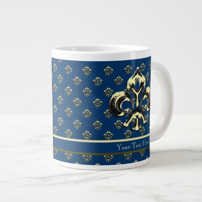 Tasse Géante Fleur de lis métallique (or) (Devant droit)