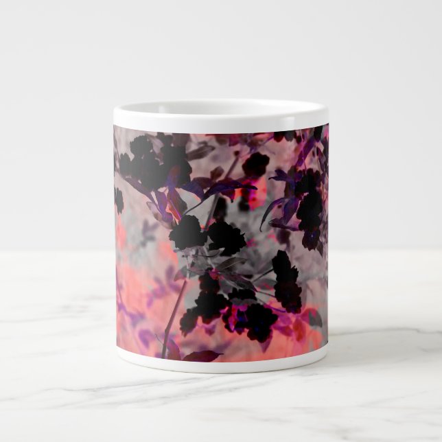 Tasse Géante Fleur noire rouge motif graphisme (Devant)