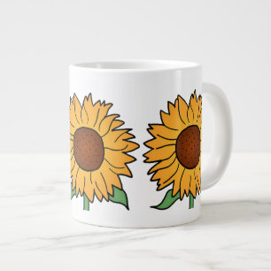 Tasse Géante Fleurs de dessin animé, tournesol floral d'été