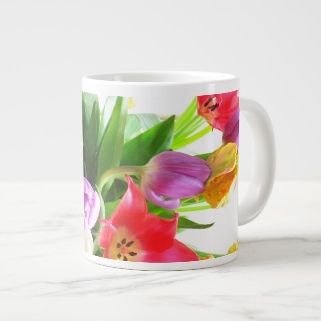 Tasse Géante Fleurs de tulipes de ressort (Devant droit)