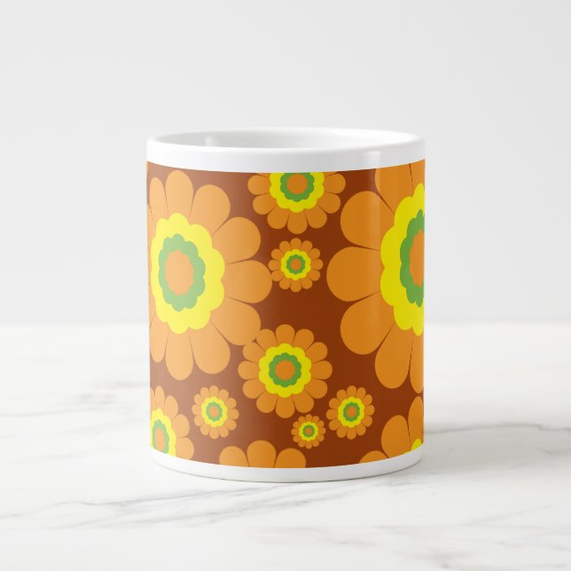 Tasse Géante Fleurs des années 70 super (Devant)