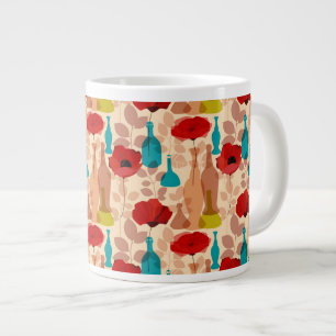 Tasse Géante Fleurs, vases et bouteilles motif