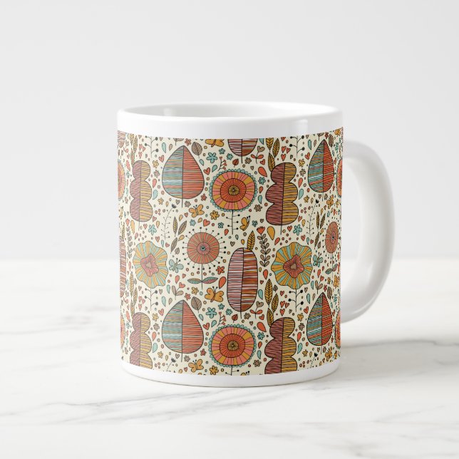 Tasse Géante Forme florale d'été faite de feuilles (Devant droit)