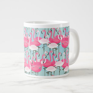 Tasse Géante Foule De Flamants roses Rose Et Blanc