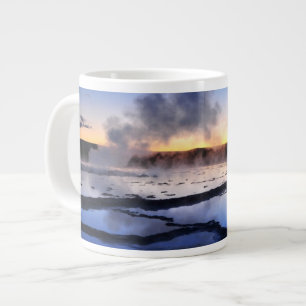 Tasse Géante Fumée de geyser au coucher du soleil
