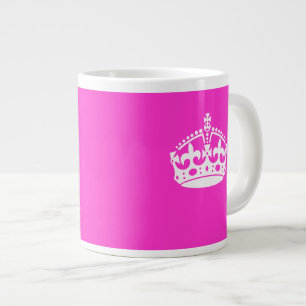 Tasse Géante GARDER CALM CROWN Royal Icon sur Pink Personnalise