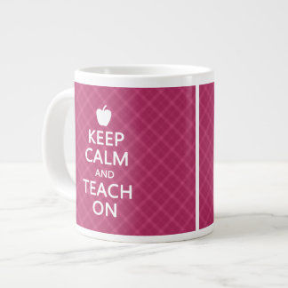 Tasse Géante Gardez le calme et Enseignez, Plaid rose