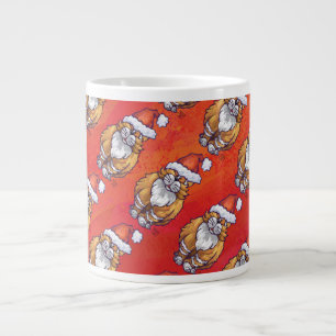 Tasse Géante Ginger Chat Noël Sur Rouge