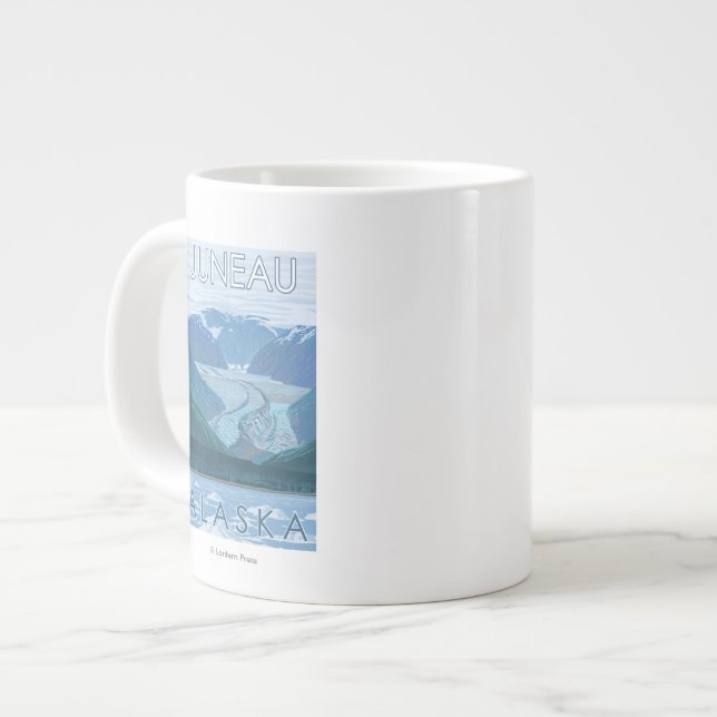 Tasse Géante Glacier Scene - Juneau, Alaska (Devant gauche)