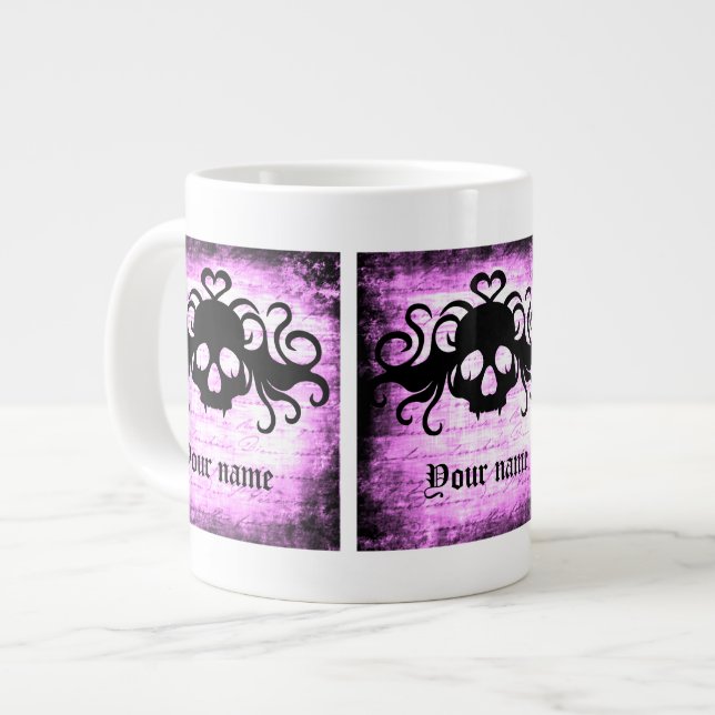 Tasse Géante Gothique romantique crâne (Devant gauche)