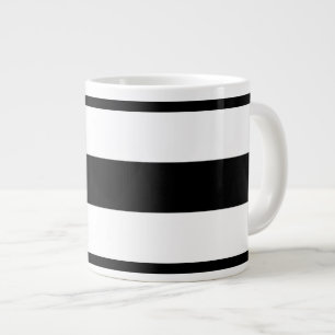 Tasse Géante Gras Blancs Horizontaux Noir Et Blanc