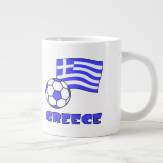 Tasse Géante Grèce avec drapeau grec et ballon de football