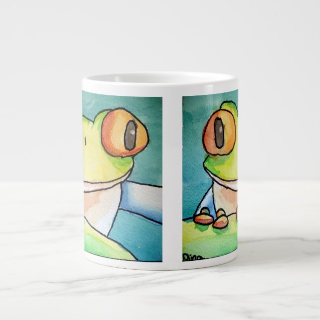 Tasse Géante Grenouille d'arbre de Dina (double image) Jumbo Mu (Devant)