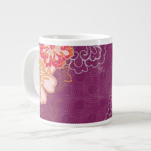 Tasse Géante Gros Fleurs violettes Jumbo Soupe de crème glacée