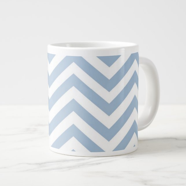 Tasse Géante Grunge bleu-clair Chevron texturisé (Devant droit)
