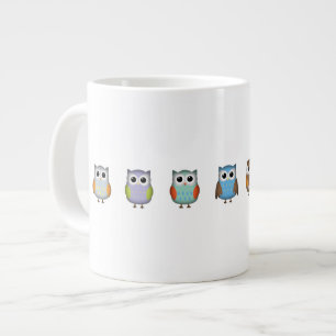 Tasse Géante Hiboux mignons et colorés
