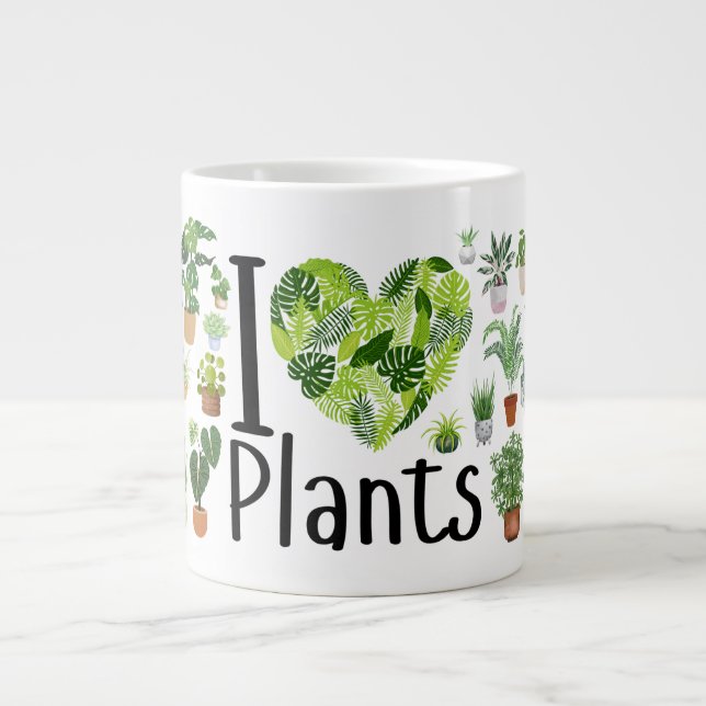 Tasse géante « I Heart Plants » (Devant)