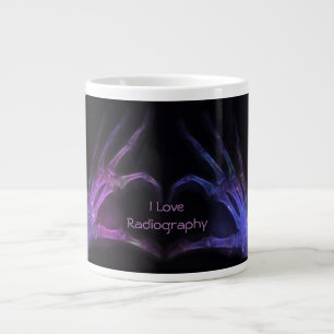 Tasse Géante "I Love Radiography" Les doigts de Xray forment un