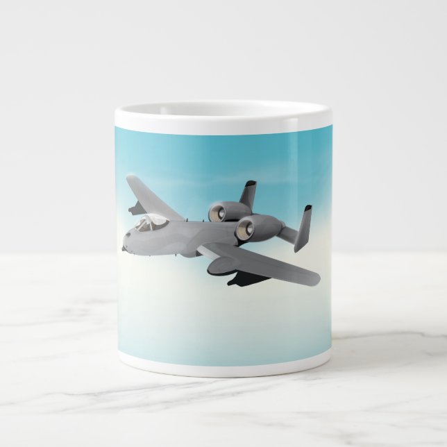Tasse Géante Illustration d'avion militaire A10 (Devant)