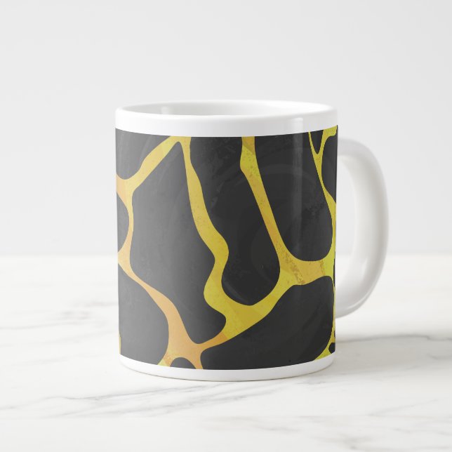Tasse Géante Impression girafe noir et jaune (Devant droit)