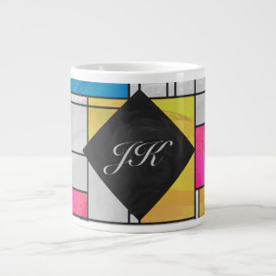 Tasse Géante Impression Mondrial jaune rose
