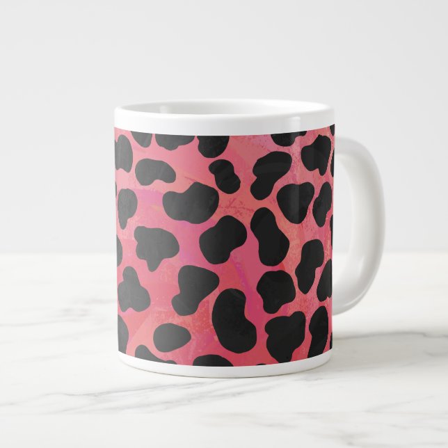 Tasse Géante Impression noire et rouge dalmate (Devant droit)