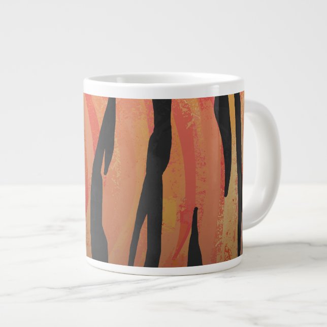 Tasse Géante Impression Tigre Chaud orange et Noir (Devant droit)