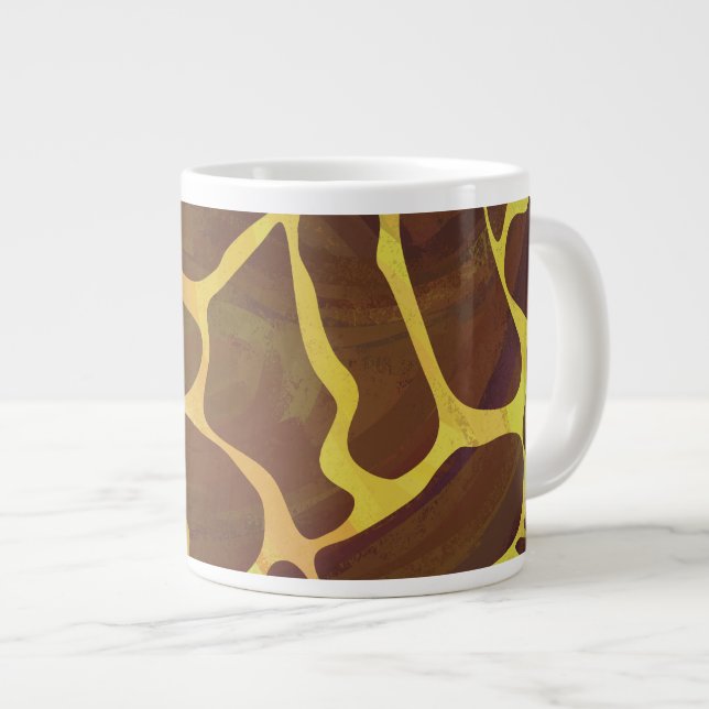 Tasse Géante Imprimé marron et jaune de girafe (Devant droit)