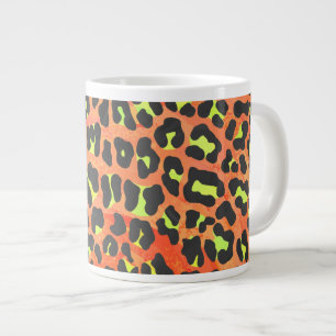 Tasse Géante Imprimé Orange et Jaune Léopard