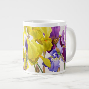 Tasse Géante Iris jaunes et pourpres