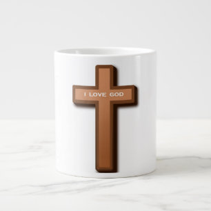 TASSE GÉANTE "J'AIME DIEU" CROIX