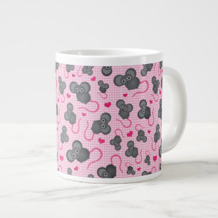 Tasse Géante J'aime mon motif de souris en rose