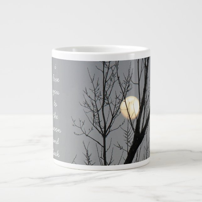 Tasse Géante je t'aime à la lune et au fond, bonbon (Devant)