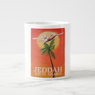 Tasse Géante Jeddah Arabie Saoudite carte vintage carte de voya
