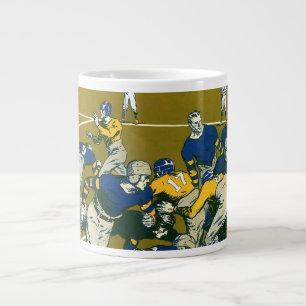 Tasse Géante Jeu de football sportif vintage, équipes or contre